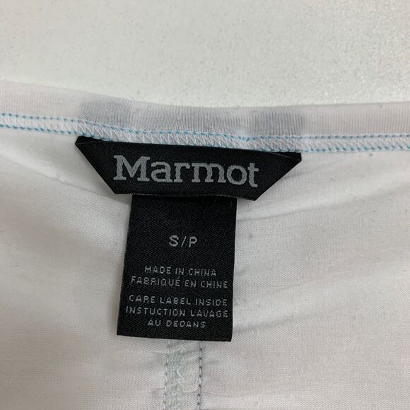 Marmot Shirt Womens S Small White Henley Stretch Tencel Blend Short Sleeve Tee - Picture 7 of 11